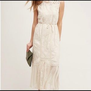 Anthropologie Tiny Lace Marguerite midi dress